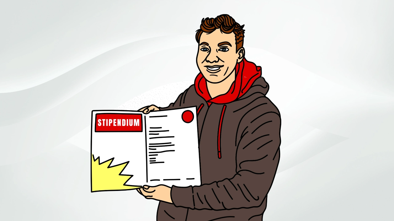 Illustration zum Thema „mit der IG Metall zum Stipendium“