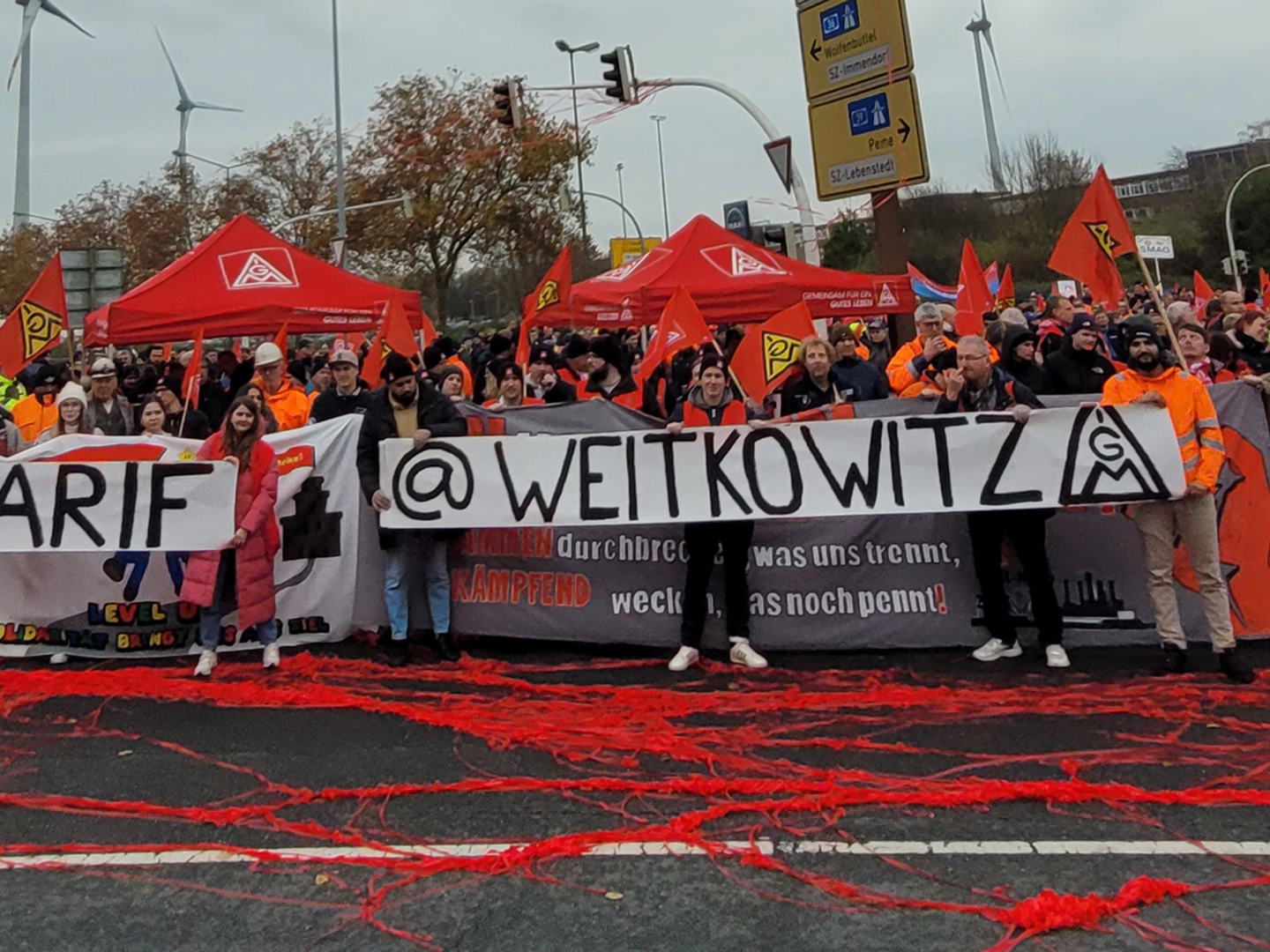 Aktion für einen Tarifvertrag bei Weitkowitz in Peine/Niedersachsen