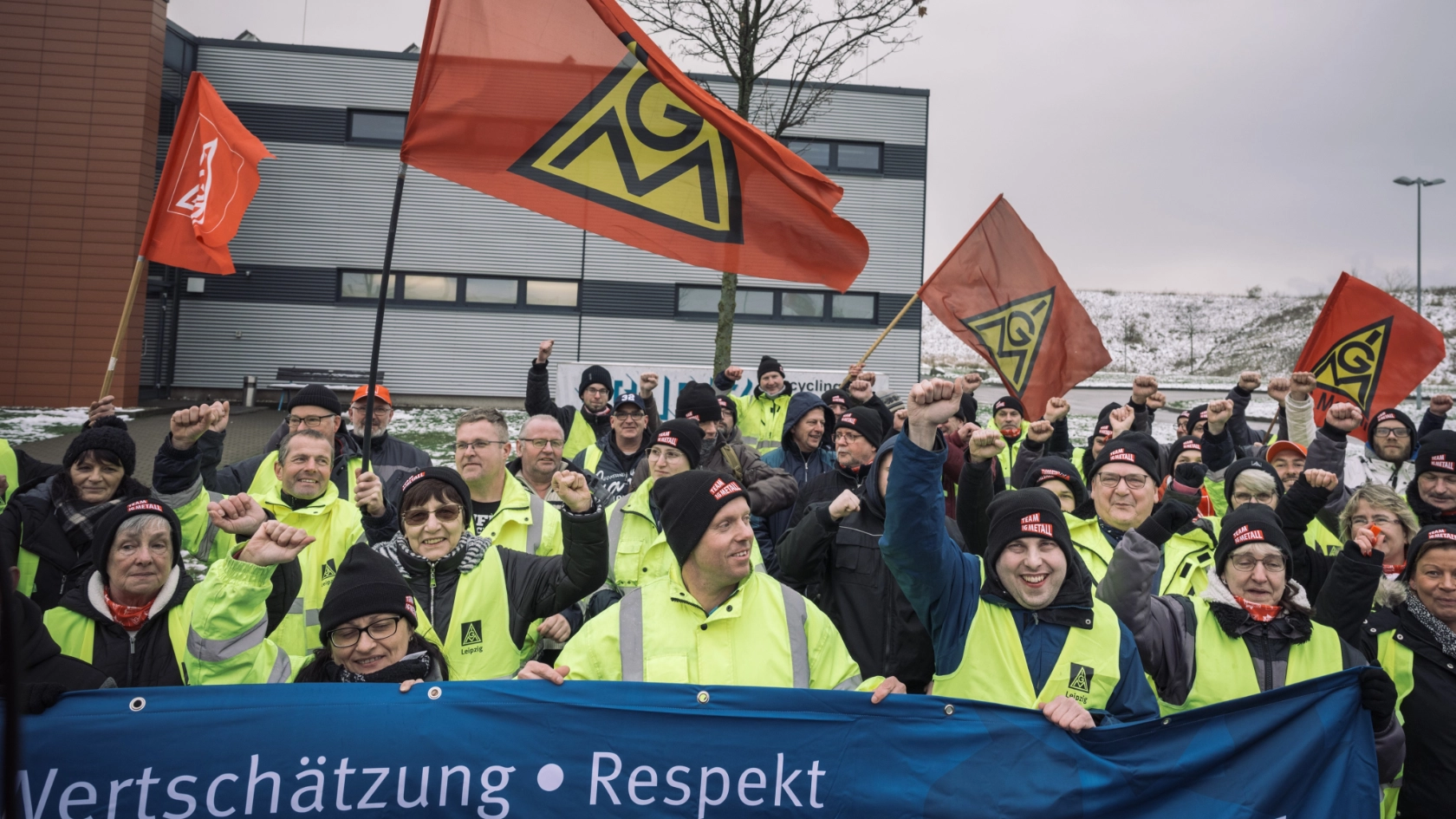 Streik der „Schrotter“ bei SRW in Espenhain