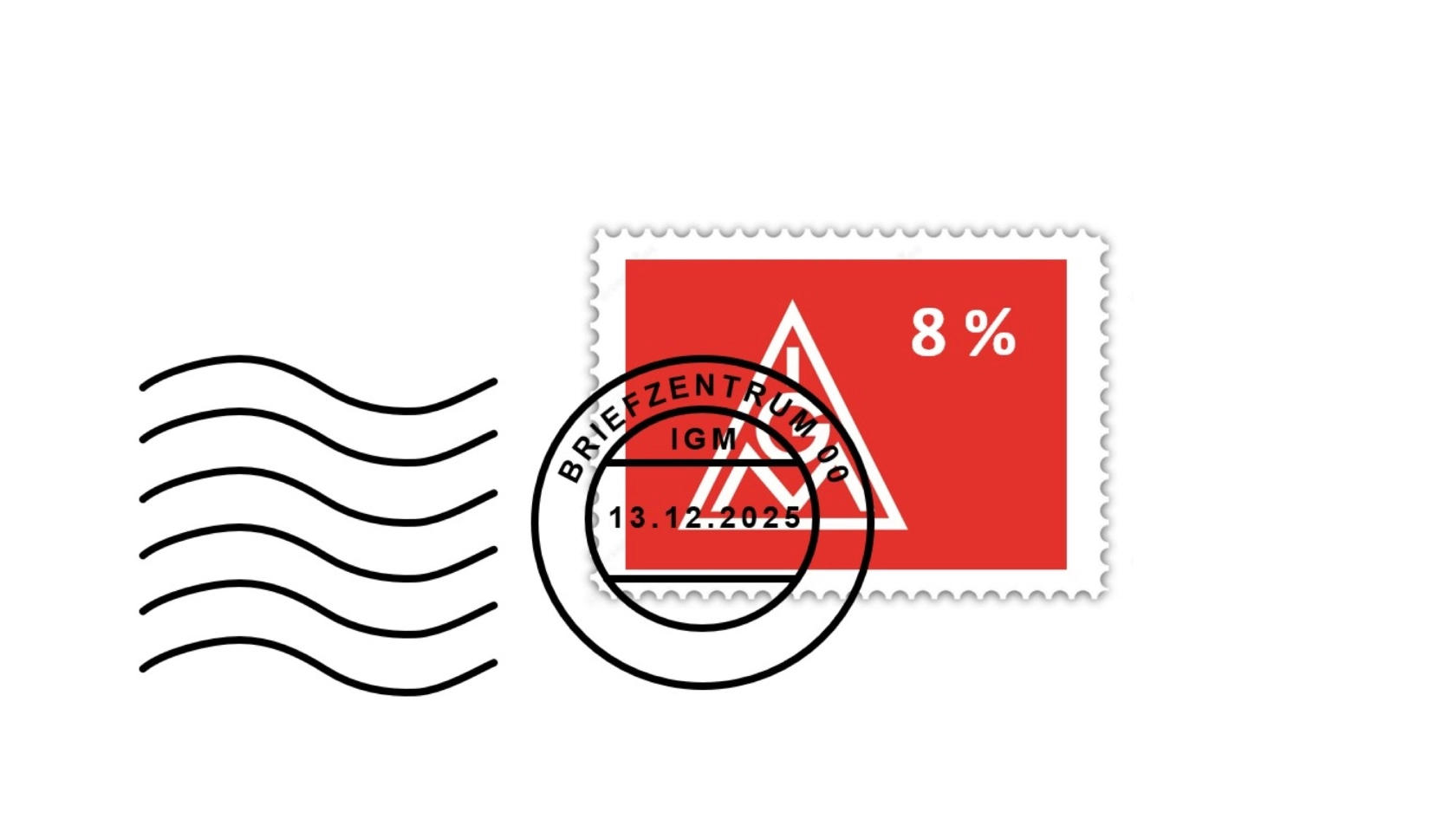 Beispiel-IGM-Briefmarke für Riesenpostkartenaktion