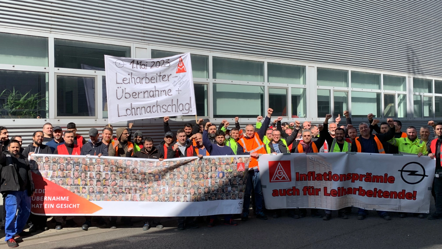 Inflationsausgleichsprämie auch für Leihbeschäftigte: Aktion bei Opel in Rüsselsheim