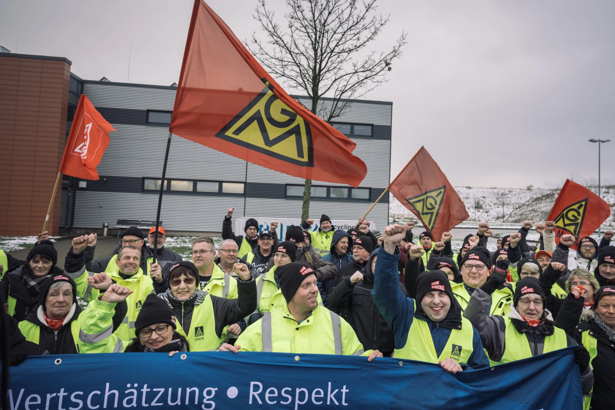 Streik der „Schrotter“ bei SRW in Espenhain