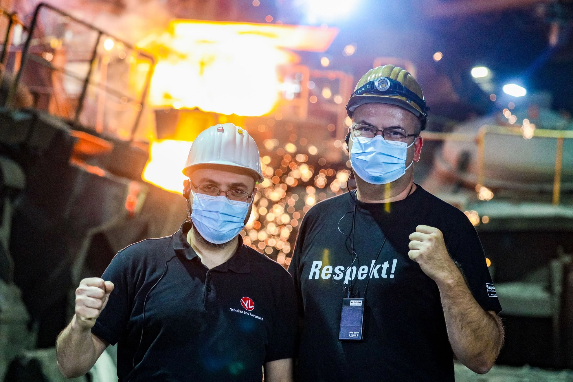 Halit Efetürk, Betriebsratsvorsitzender (links). Sebastian Wollny, VK-Leiter (rechts)