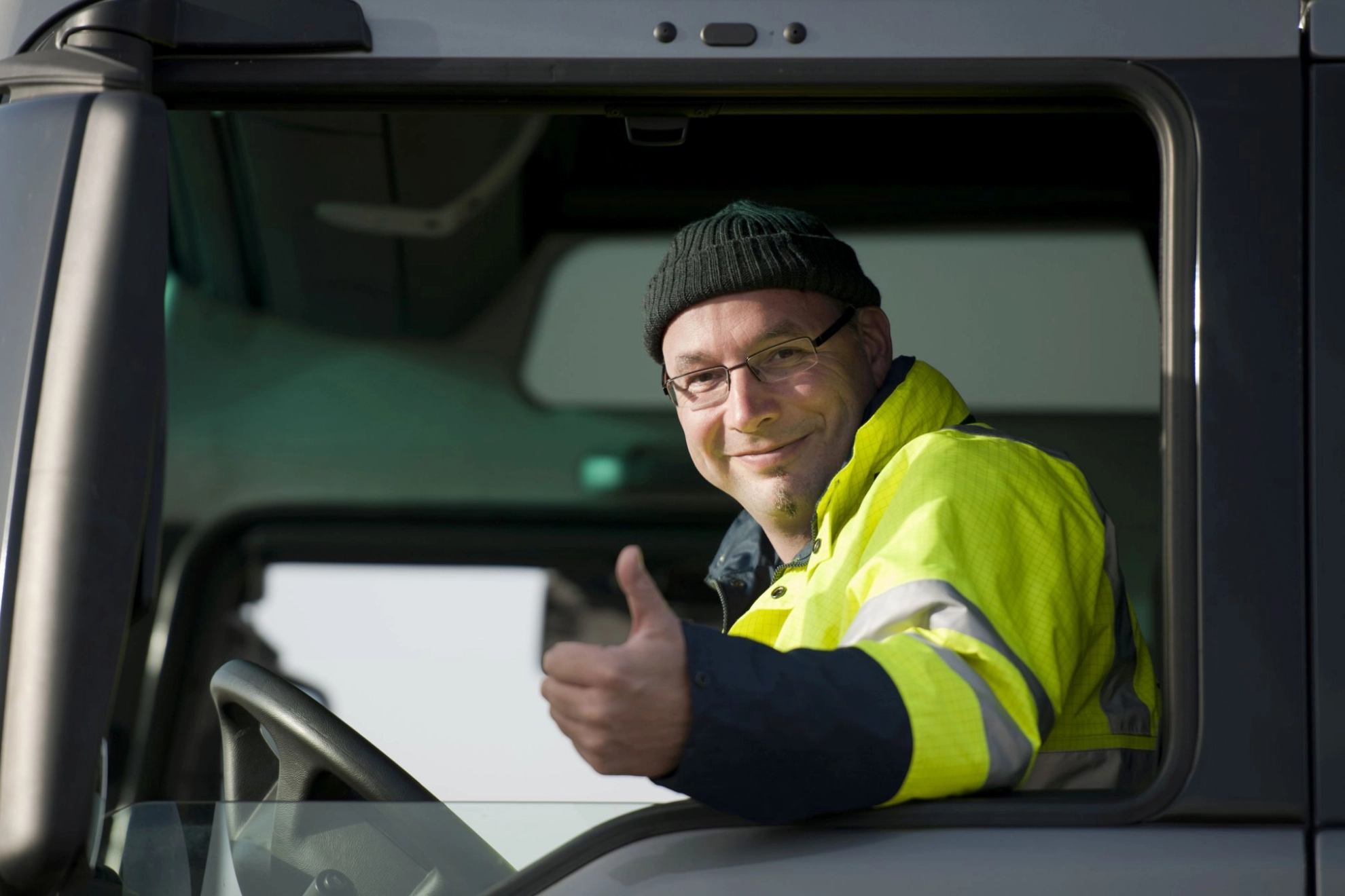 Lkw-Fahrer in seinem Truck