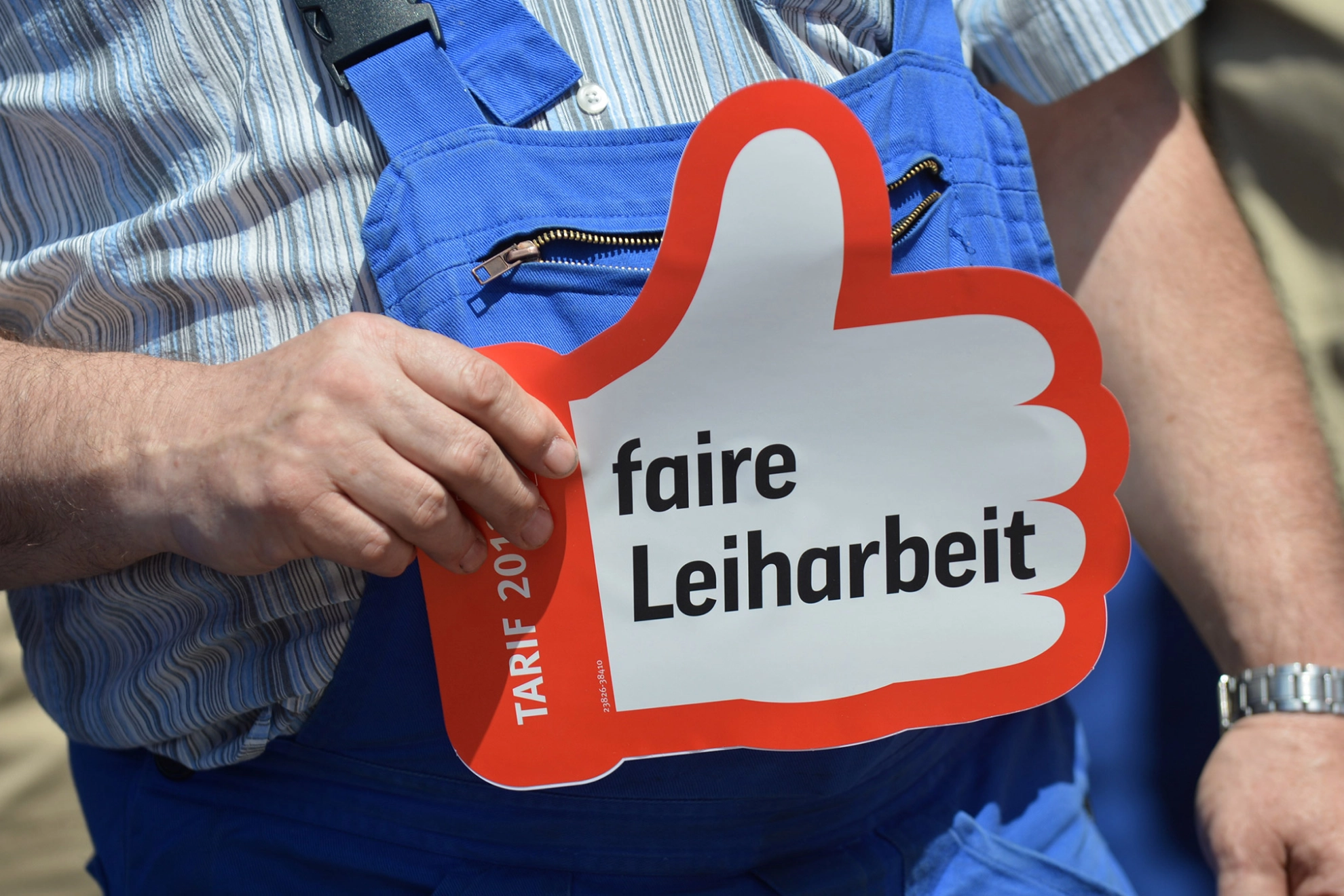 Leiharbeit, Banner, Schild, Demo, fair, Fairness