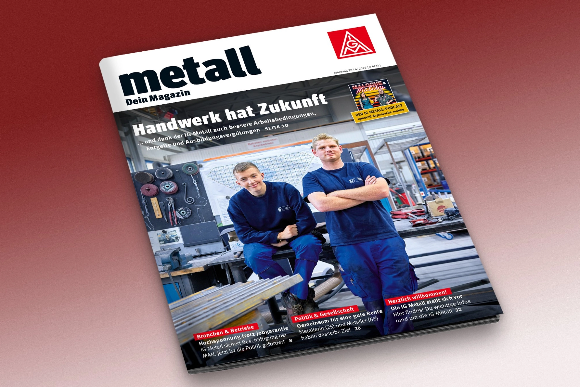 Cover des Mitgliedermagazins „metall“, Ausgabe Nr.4 / 2026