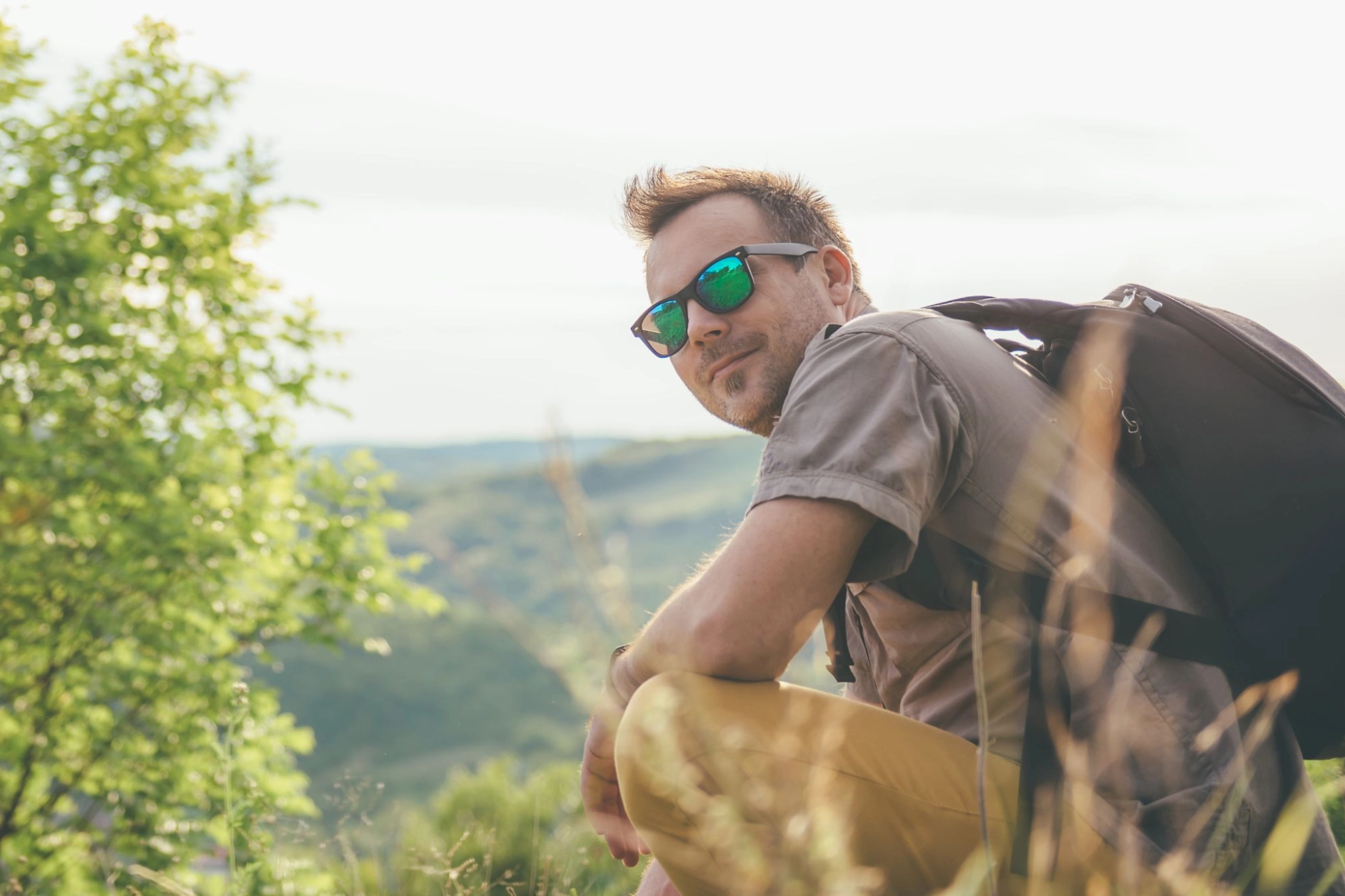 Wanderer macht eine Pause