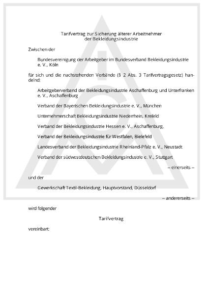 Bekleidungsindustrie: Alterssicherung