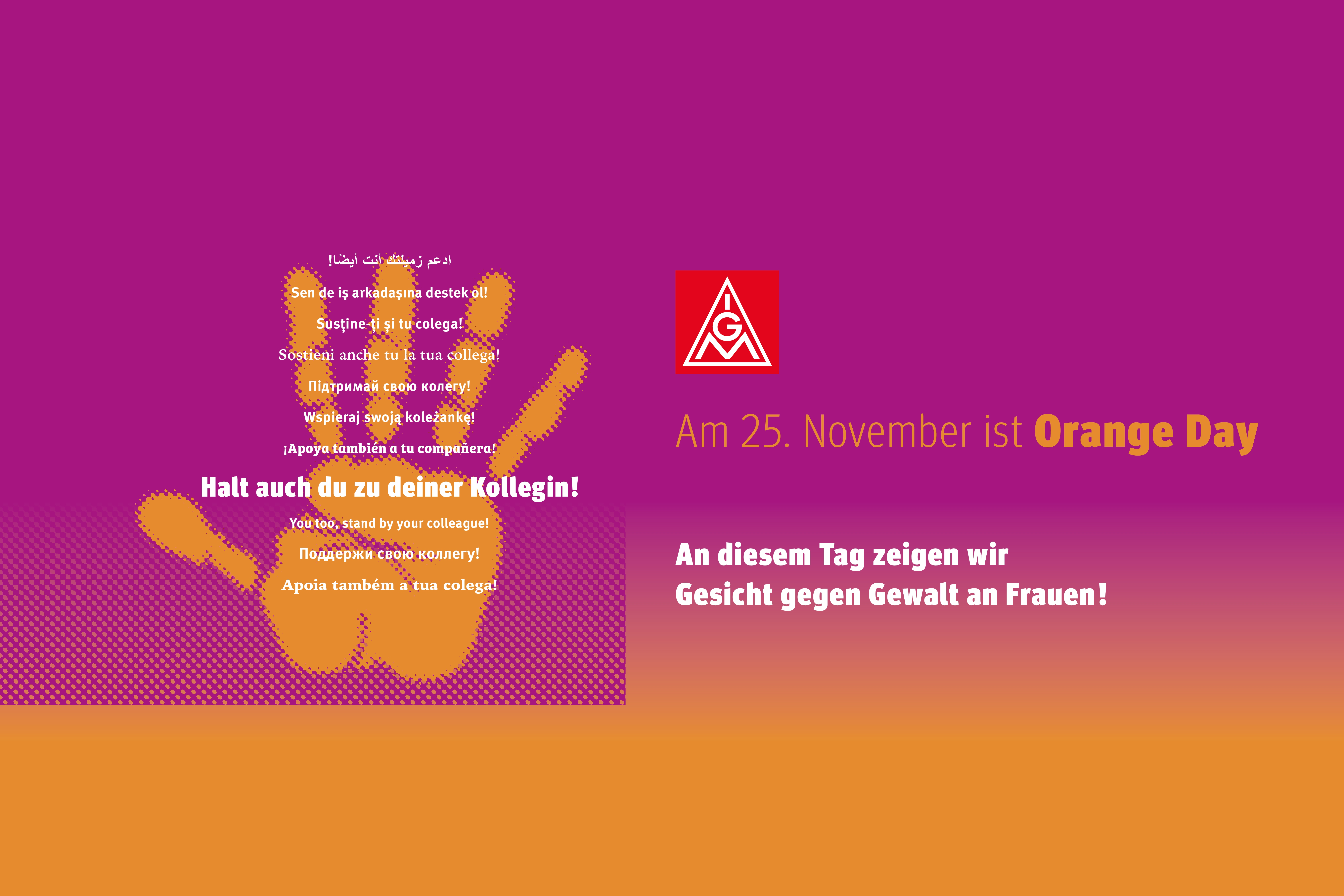 Internationaler Tag zur Beseitigung von Gewalt gegen Frauen am 25.11.