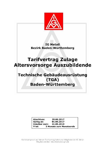 Technische Gebäudeausrüstung: Zulage Altersvorsorge Auszubildende