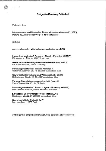 DGB-iGZ: Zeitarbeit – Entgelttarifvertrag