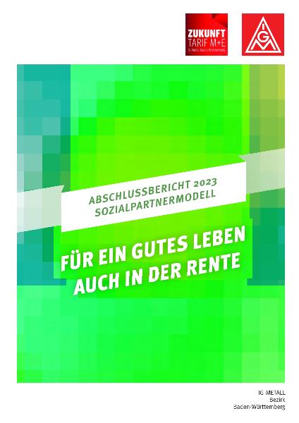 Abschlussbericht zum Sozialpartnermodell