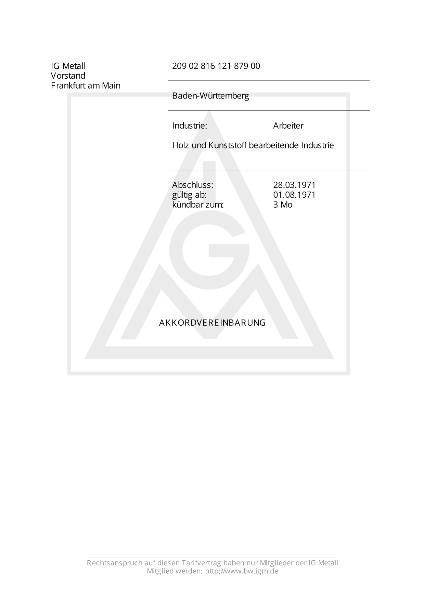 Sägeindustrie: Akkordvereinbarung
