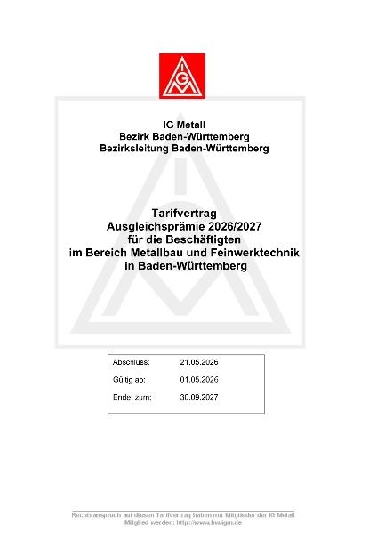 Feinwerktechnik-Handwerk: TV Ausgleichsprämie 2026/2027
