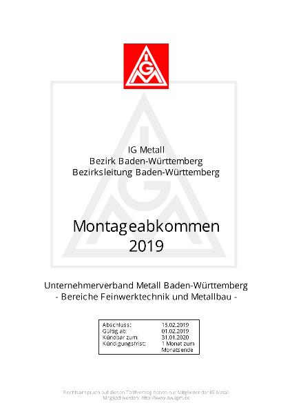 Feinwerktechnik-Handwerk: Montageabkommen