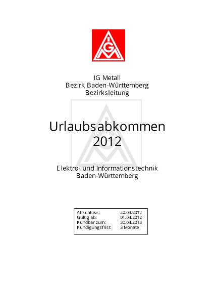 Elektro-Handwerk: Urlaubsabkommen