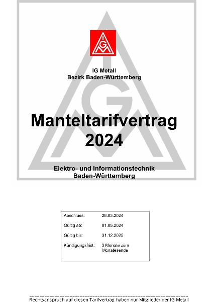 Elektro-Handwerk: Manteltarifvertrag
