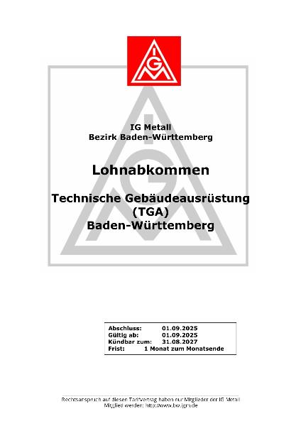 Technische Gebäudeausrüstung: Lohnabkommen