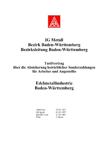 Edelmetallindustrie: Betriebliche Sonderzahlungen