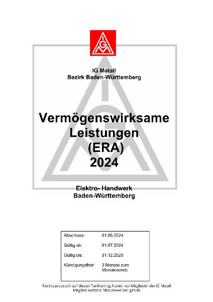 Elektro-Handwerk ERA: Vermögenswirksame Leistungen