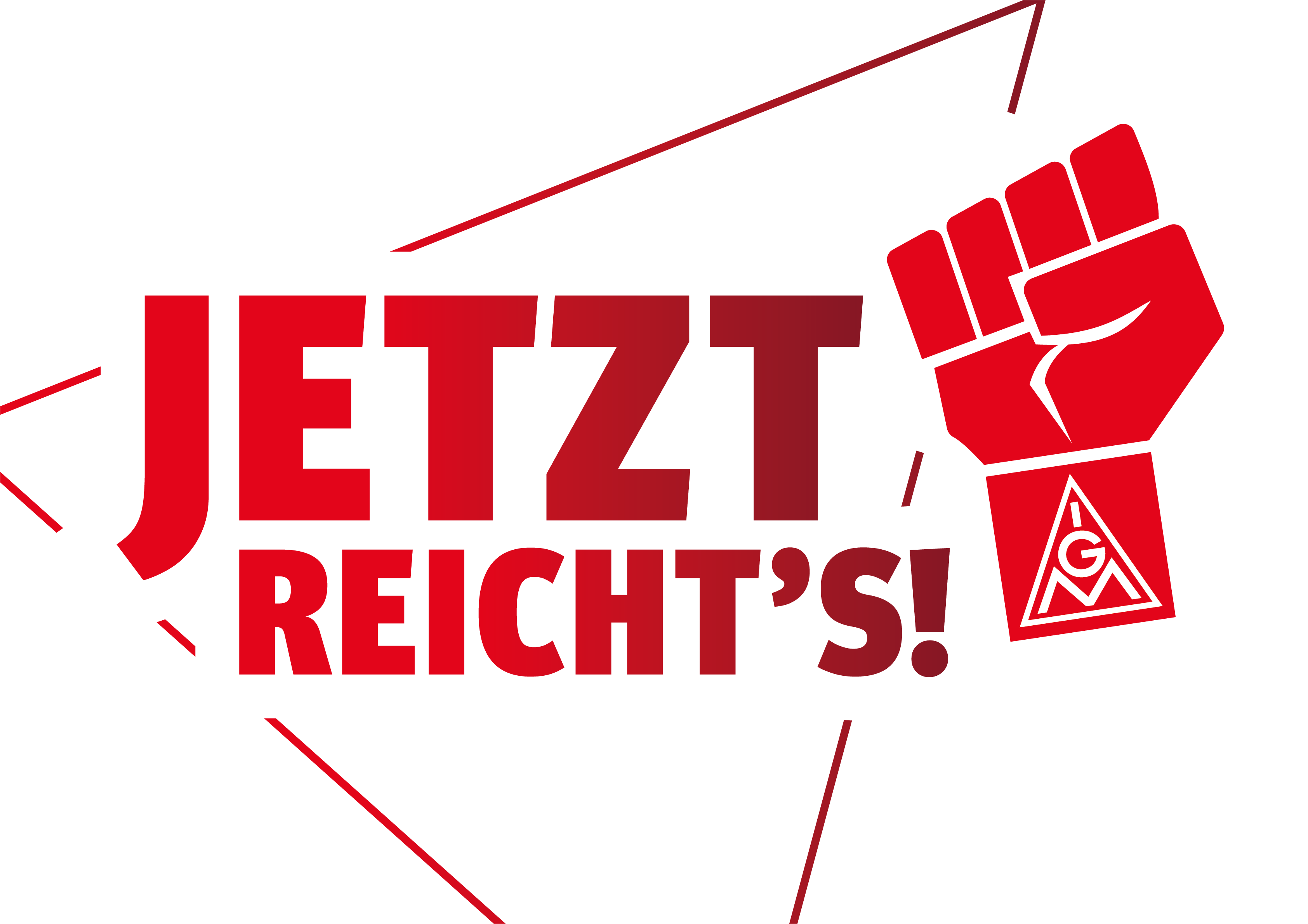 Logo/icon "Jetzt reicht's" im Dreieck mit Faust