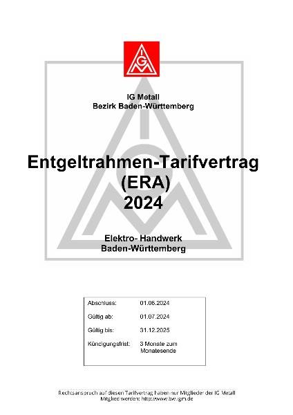 Elektro-Handwerk ERA: Entgeltrahmen-Tarifvertrag