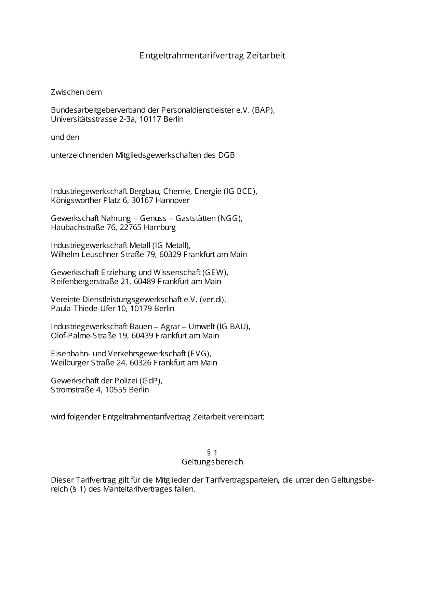 DGB-BAP: Zeitarbeit – Entgelttarifvertrag