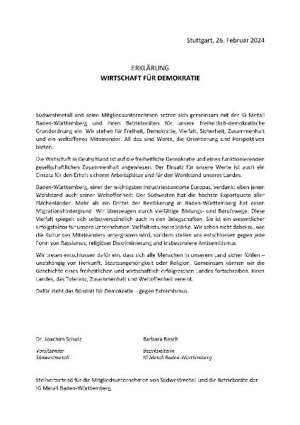 Wirtschaft für Demokratie