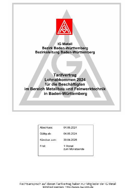 Metallbau-Handwerk: Lohnabkommen