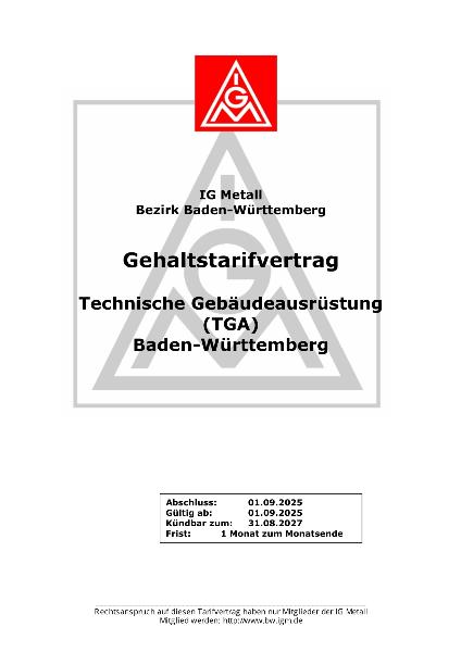 Technische Gebäudeausrüstung: Gehaltstarifvertrag