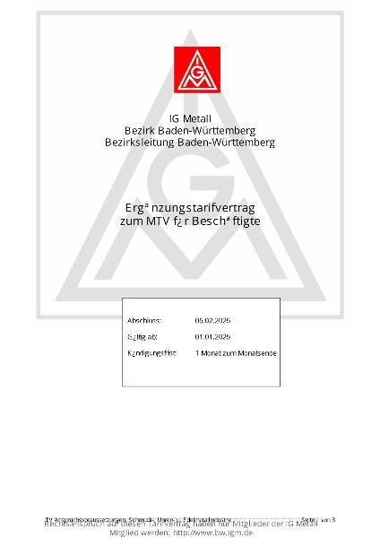 Edelmetallindustrie: Manteltarifvertrag 2022 – Ergänzungstarifvertrag