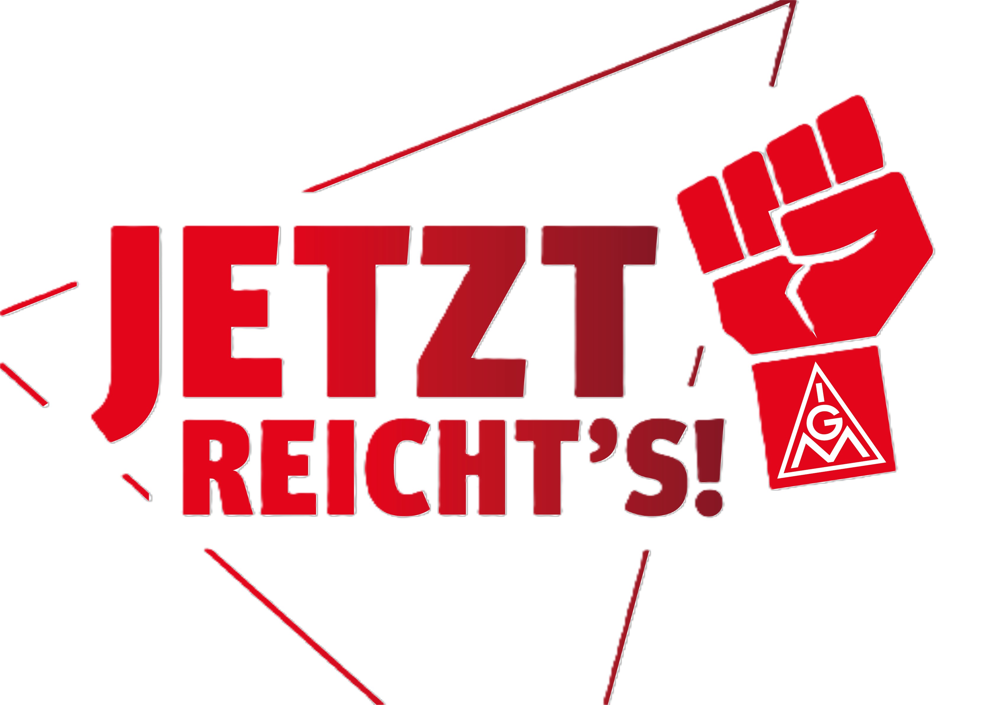 Logo/Icon "Jetzt reicht's" im Dreieck mit Faust (weißer Hintergrund)