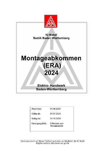 Elektro-Handwerk ERA: Montageabkommen