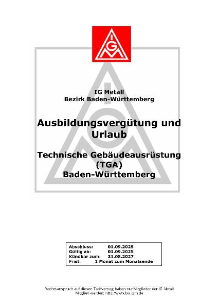 Technische Gebäudeausrüstung: Ausbildungsvergütungen und Urlaub